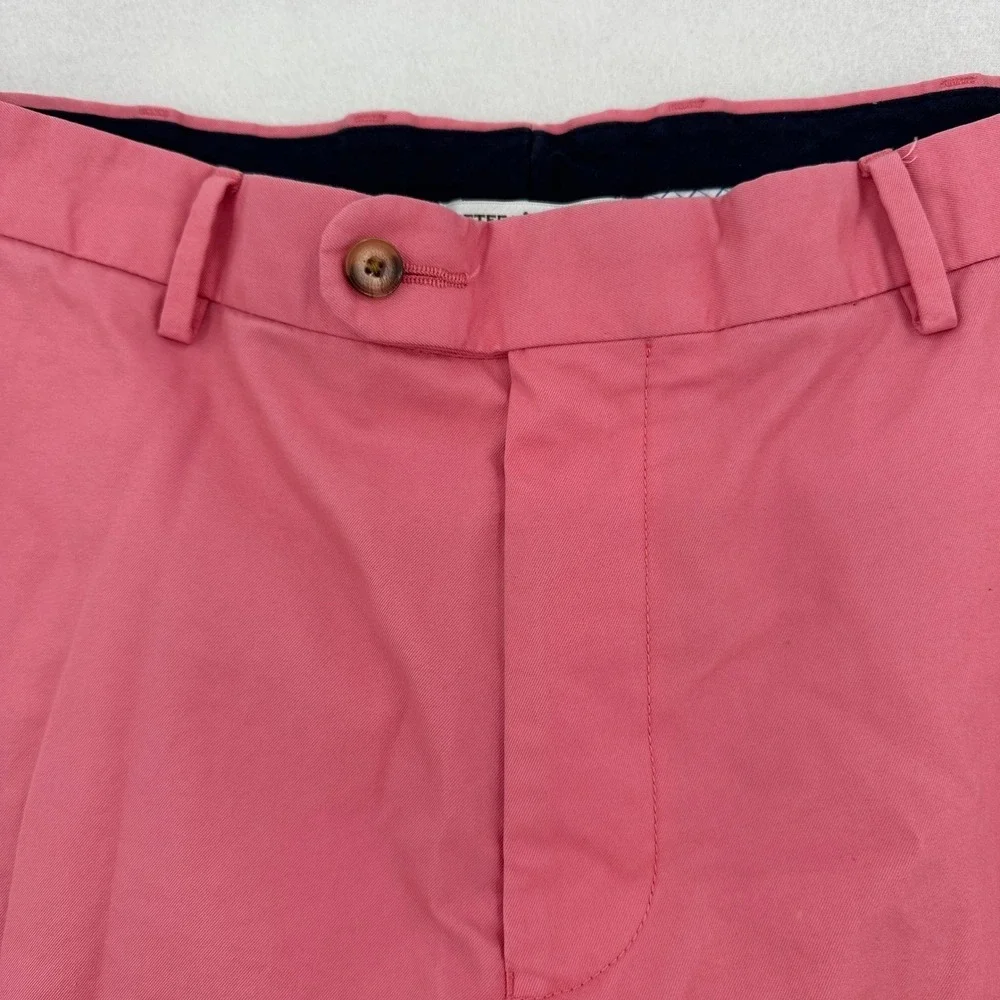 Peter Millar Pink Pima Cotton Chino Shorts Golf Sports Casual Preppy Men Size 34